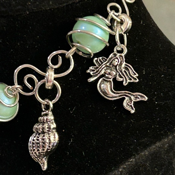 Siren Wire Wrapped Beads Bracelet & Earrings - Picture 9 of 12